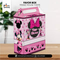 Minnie Mouse Theme Customized Favor / Goody Boxes for Birthday Party Favors (Pack of 6)