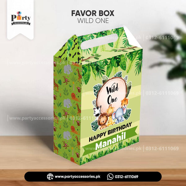 jungle safari theme custom party favor boxes 