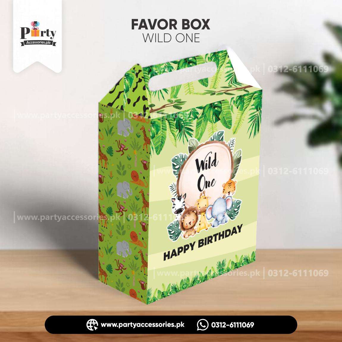 jungle safari theme birthday party favor goody boxes