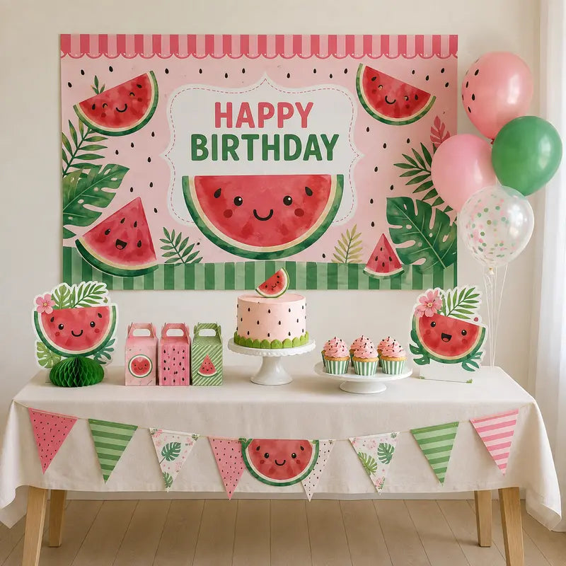one in a melon theme birthday party decorations