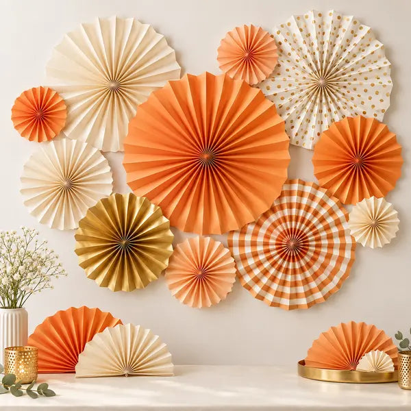 Paper fan decorations for parties