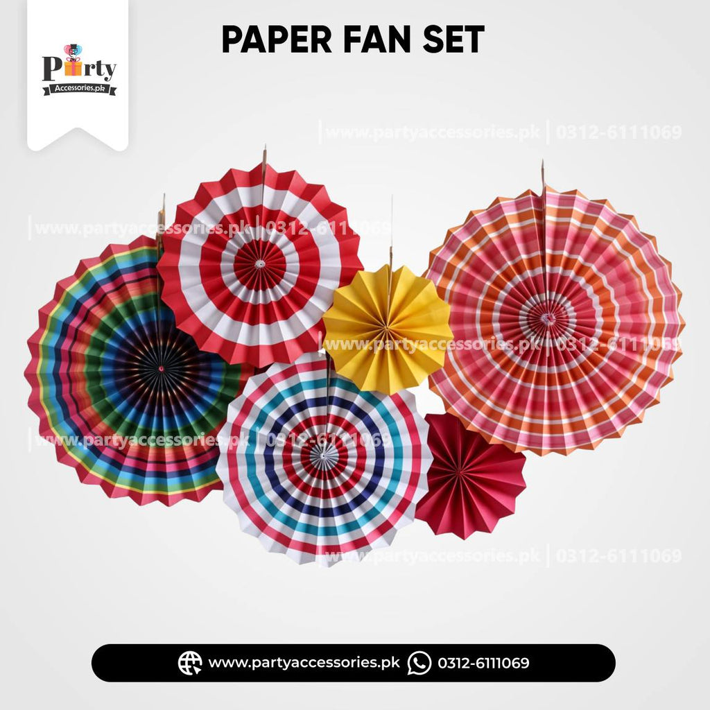 Paper Fan Wall decoration sets in assorted colors hand crafted backdrop
