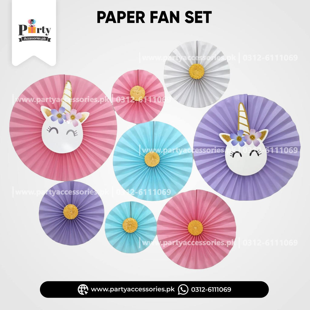 Paper Fan Wall decoration sets in assorted colors hand crafted backdrop