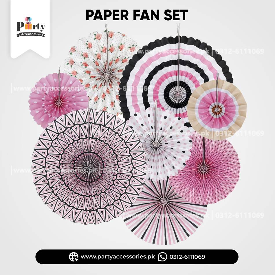 Paper Fan Wall decoration sets in assorted colors hand crafted backdrop