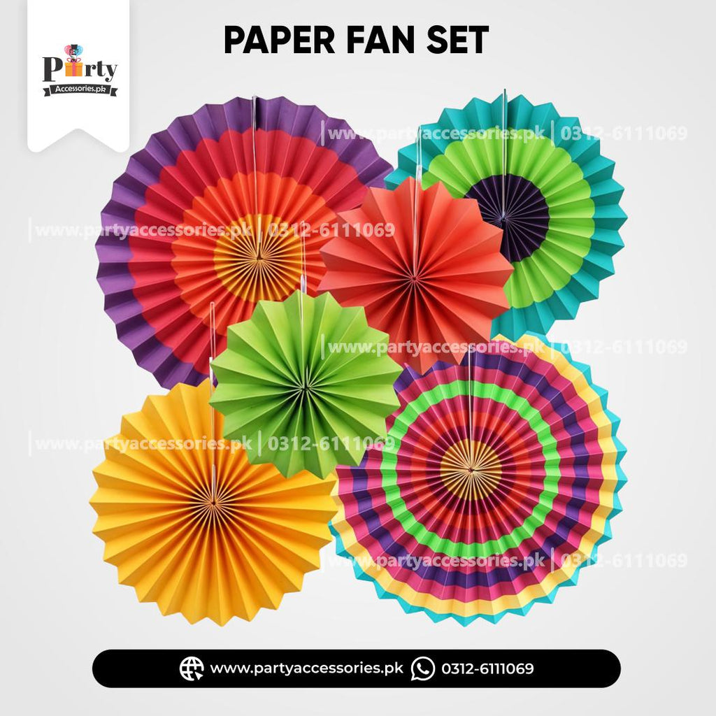 Paper Fan Wall decoration sets in assorted colors hand crafted backdrop