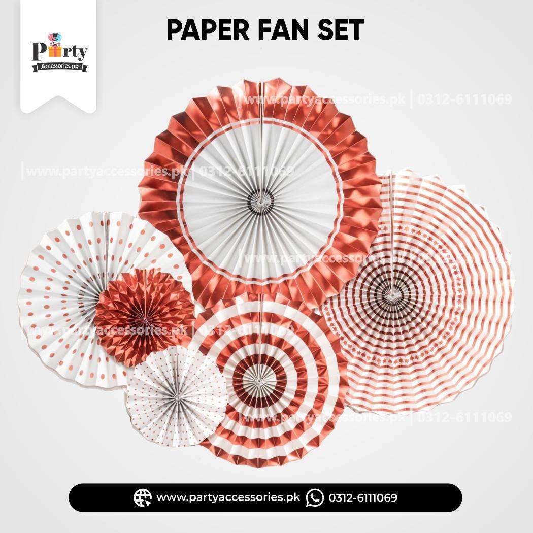 Paper Fan Wall decoration sets in assorted colors hand crafted backdrop