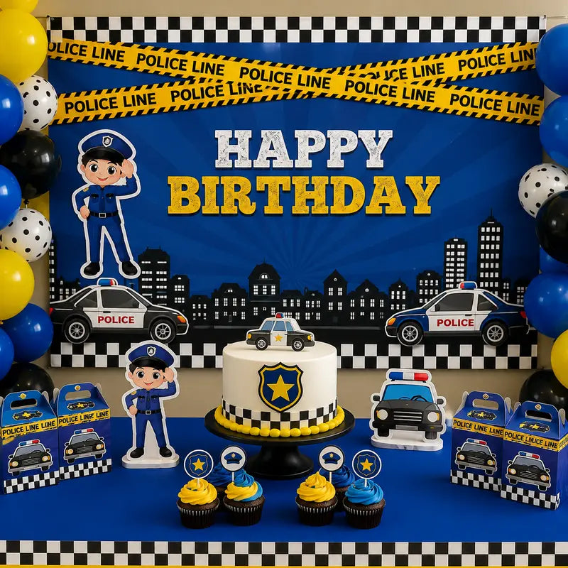 police theme birthday party decorations