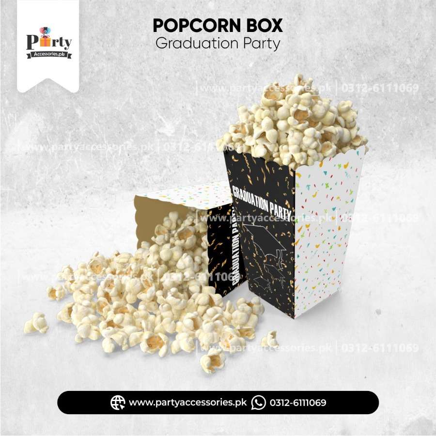 graduation party table decoration popcorn boxes