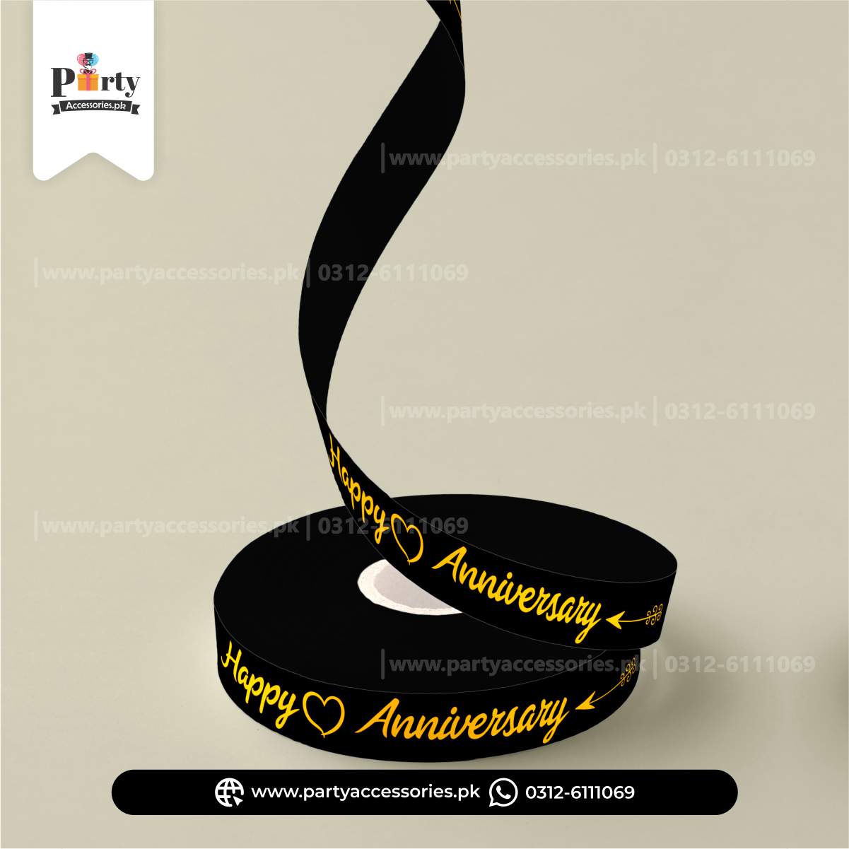 Happy Anniversary Premium Decorative Ribbon
