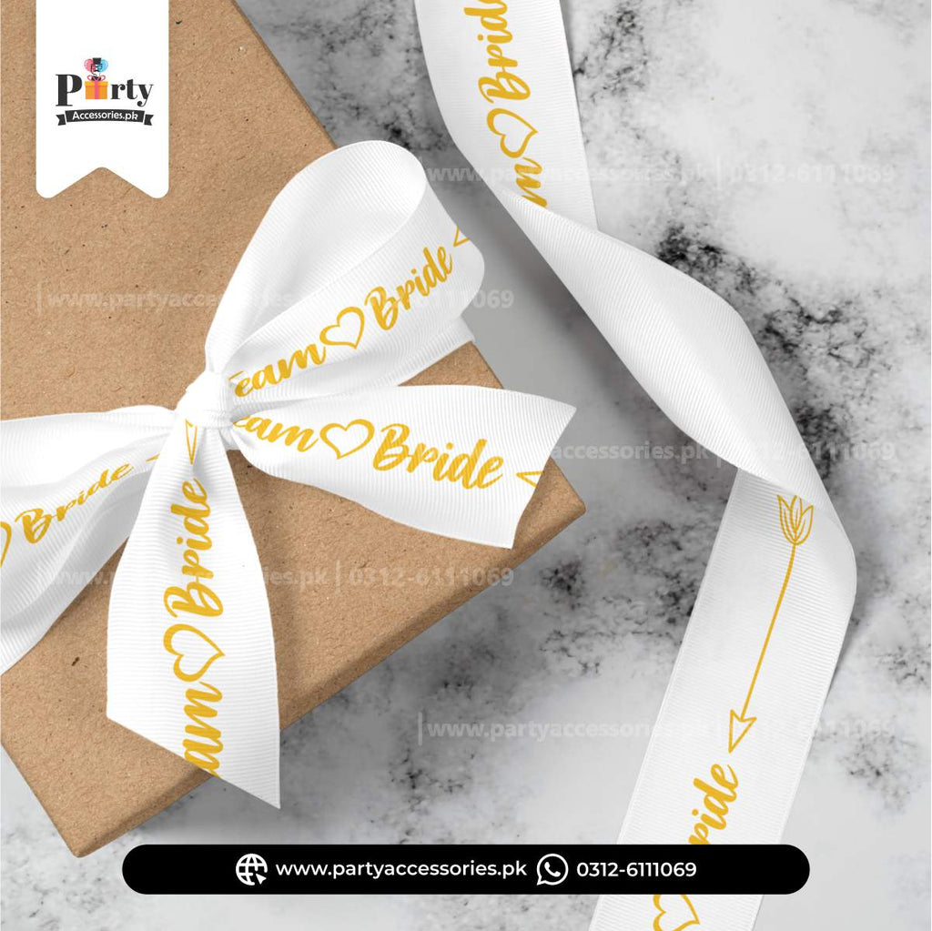 Team Bride Premium Decorative Ribbon – Elegant 30 Feet Gift & Party Wrapping Ribbon