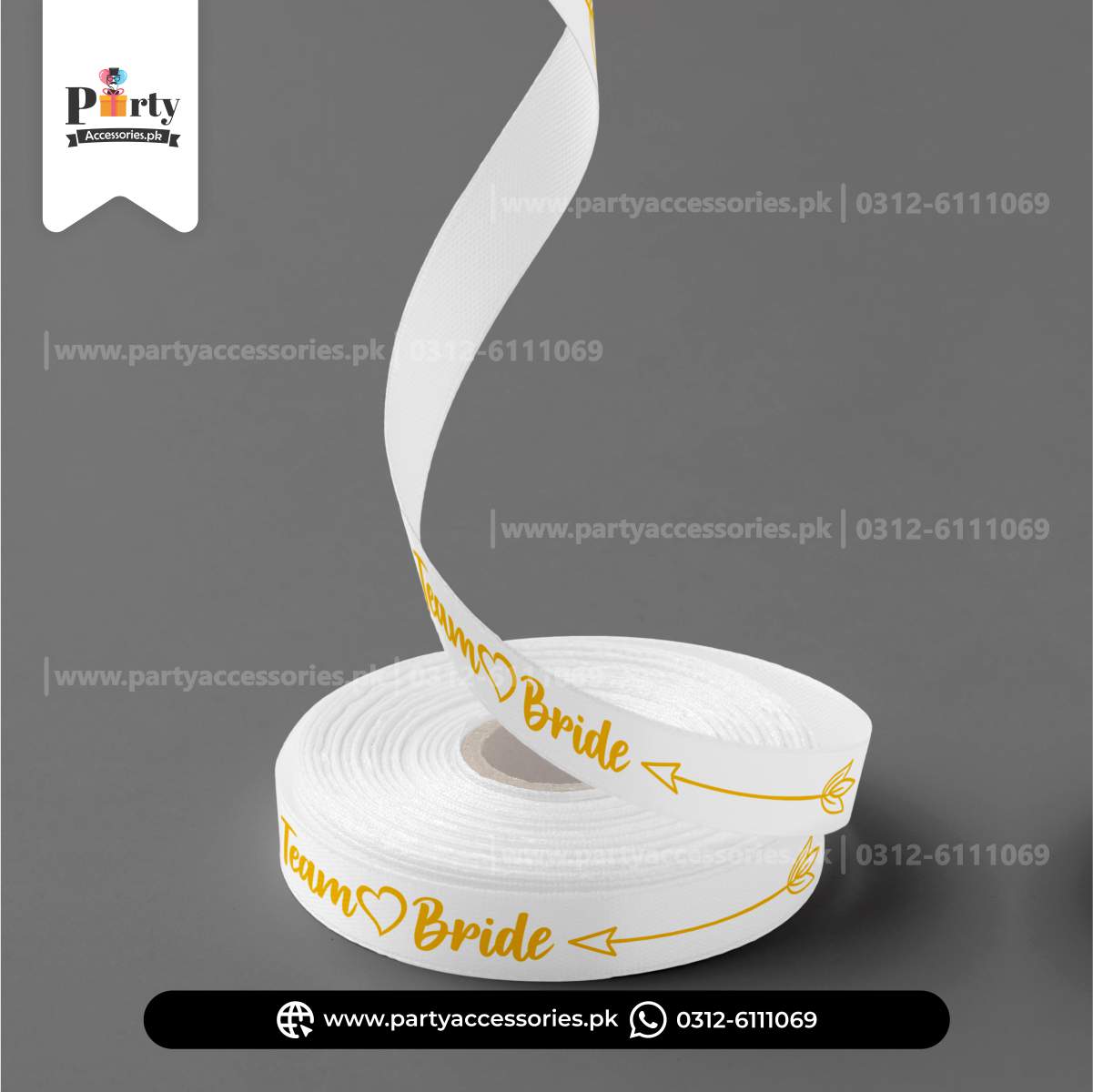 Team Bride Premium Decorative Ribbon – Elegant 30 Feet Gift & Party Wrapping Ribbon