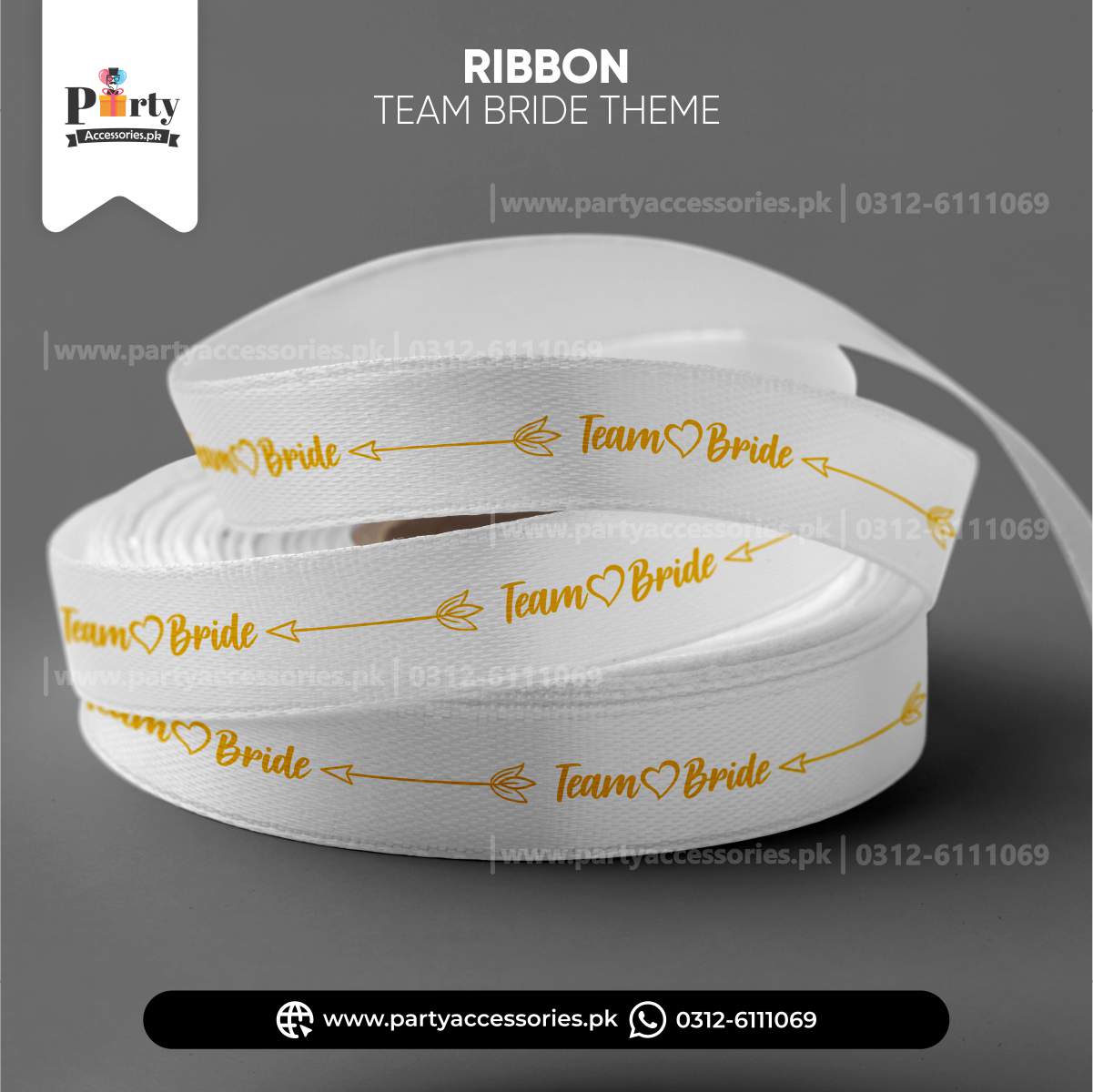 Team Bride Premium Decorative Ribbon – Elegant 30 Feet Gift & Party Wrapping Ribbon