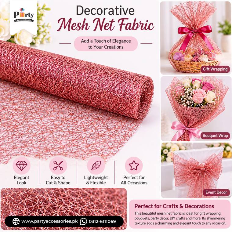 Decorative Net Fabric for Gift Wrapping & Crafts