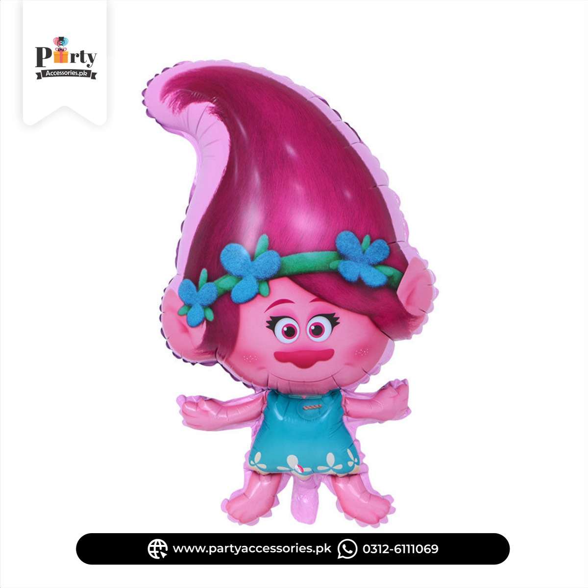 Cute Troll Girl Foil Balloon – Cartoon Character Party Decoration