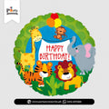 Happy Birthday Animal Printed Foil Balloon – Round Party Decoration