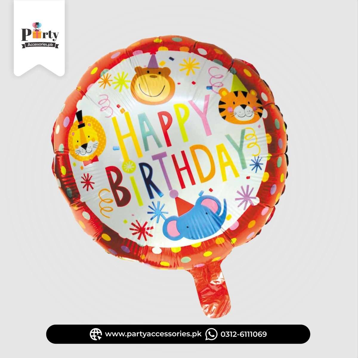 Happy Birthday Animal Foil Balloon