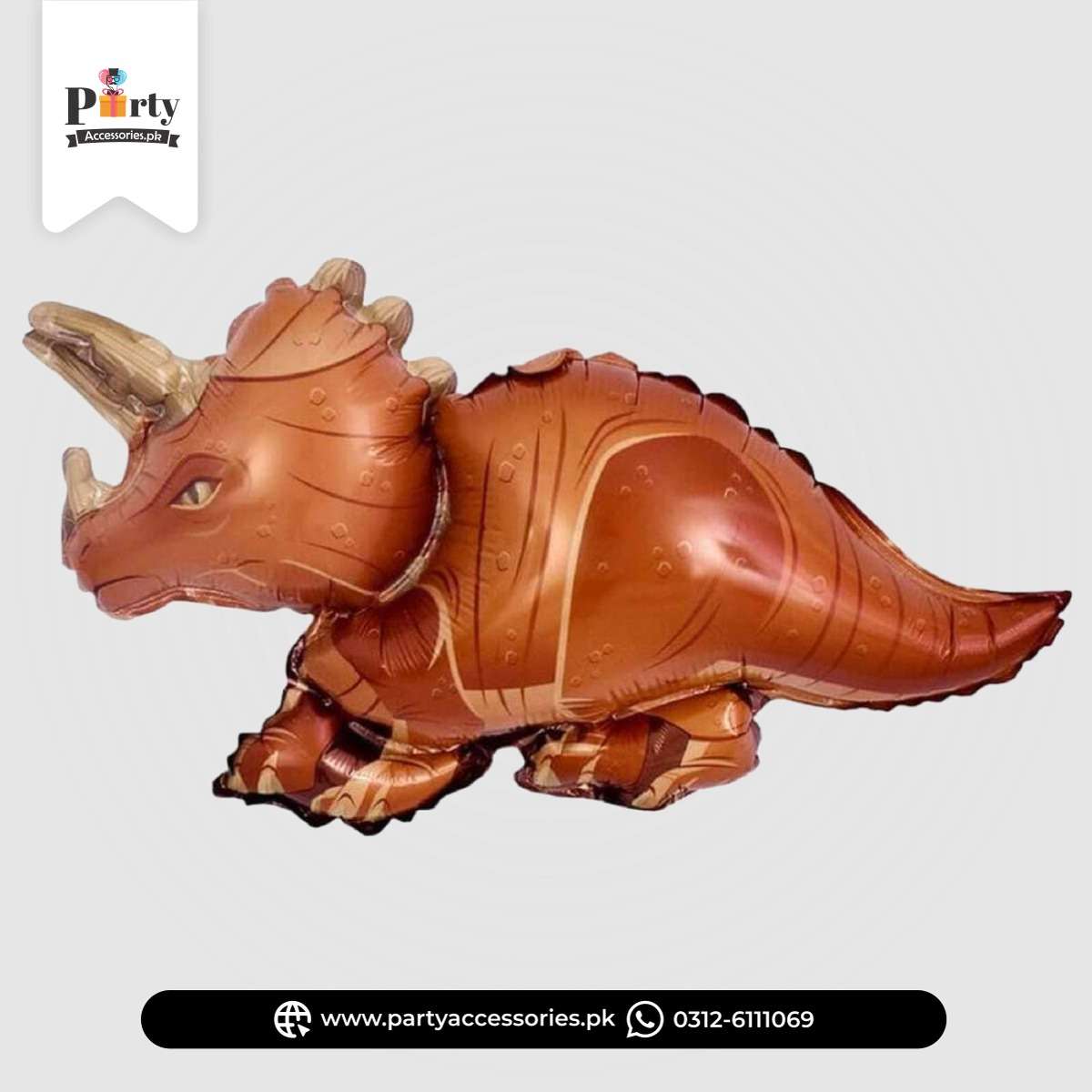 Dinosaur Foil Balloon – Triceratops Theme Party Decoration