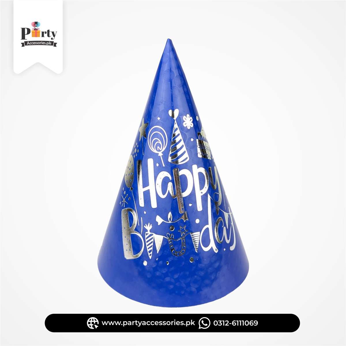 Happy Birthday Polka Dot Party Hats – Colorful Cone Caps (Pack of 6)