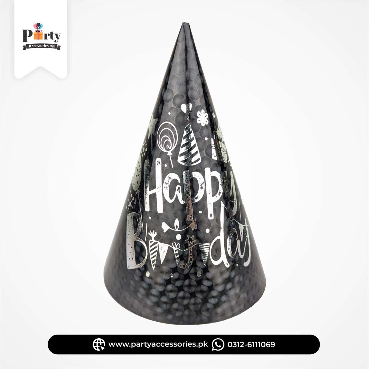 Happy Birthday Polka Dot Party Hats – Colorful Cone Caps (Pack of 6)
