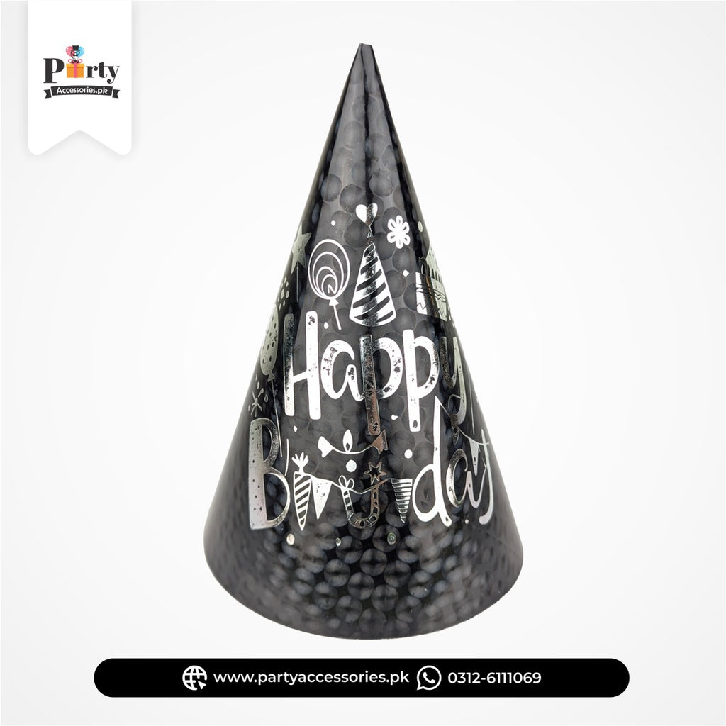 Happy Birthday Polka Dot Party Hats – Colorful Cone Caps (Pack of 6)