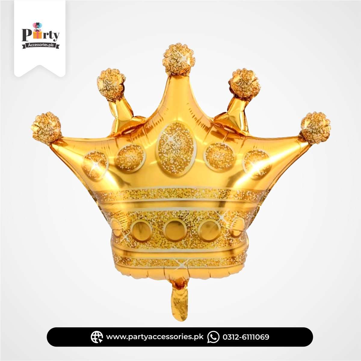 Golden Crown Foil Balloon – Royal Party Decoration