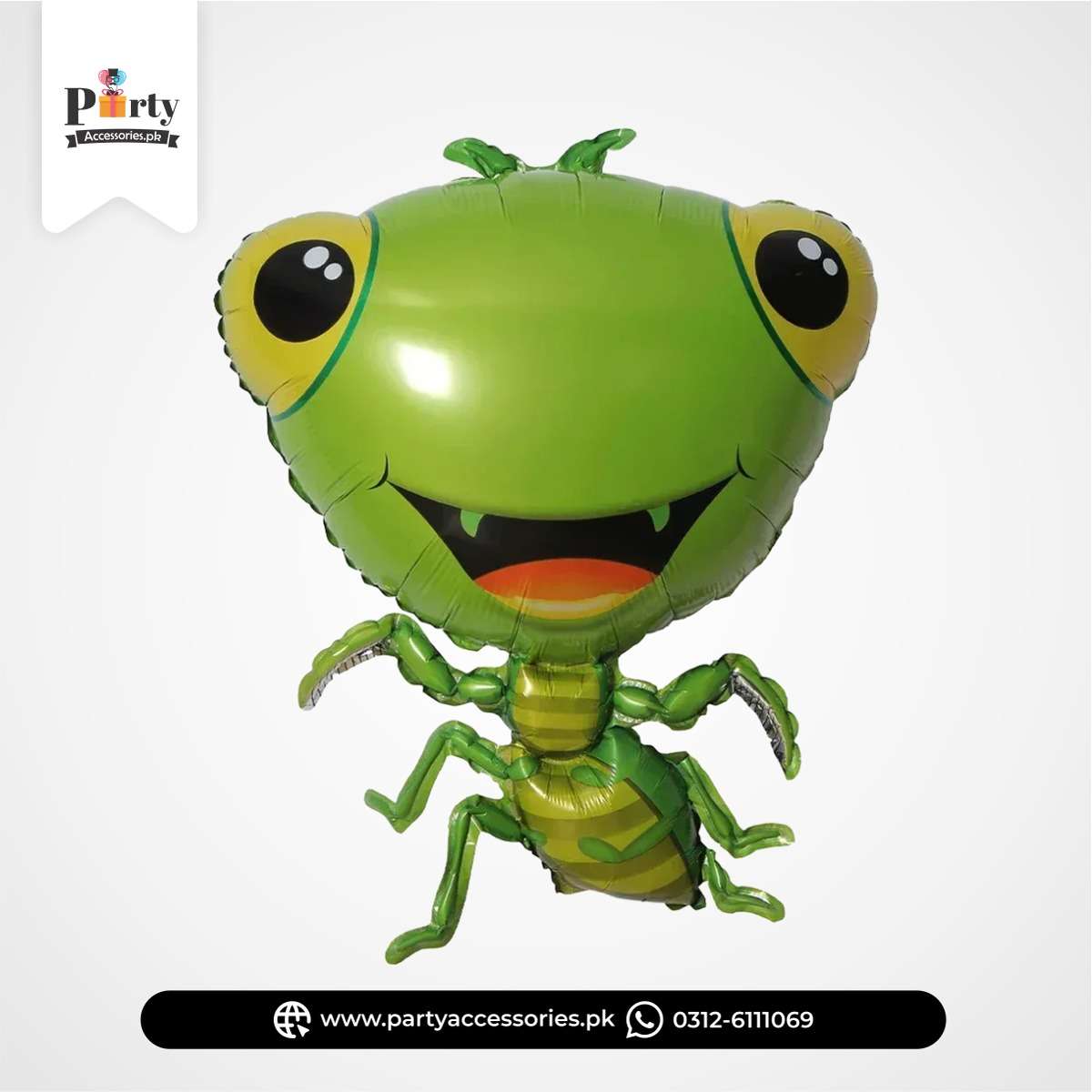 Praying Mantis Foil Balloon | Giant Bug Character Kids Party Decoration