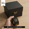 Black and golden thank you stickers for gift boxes