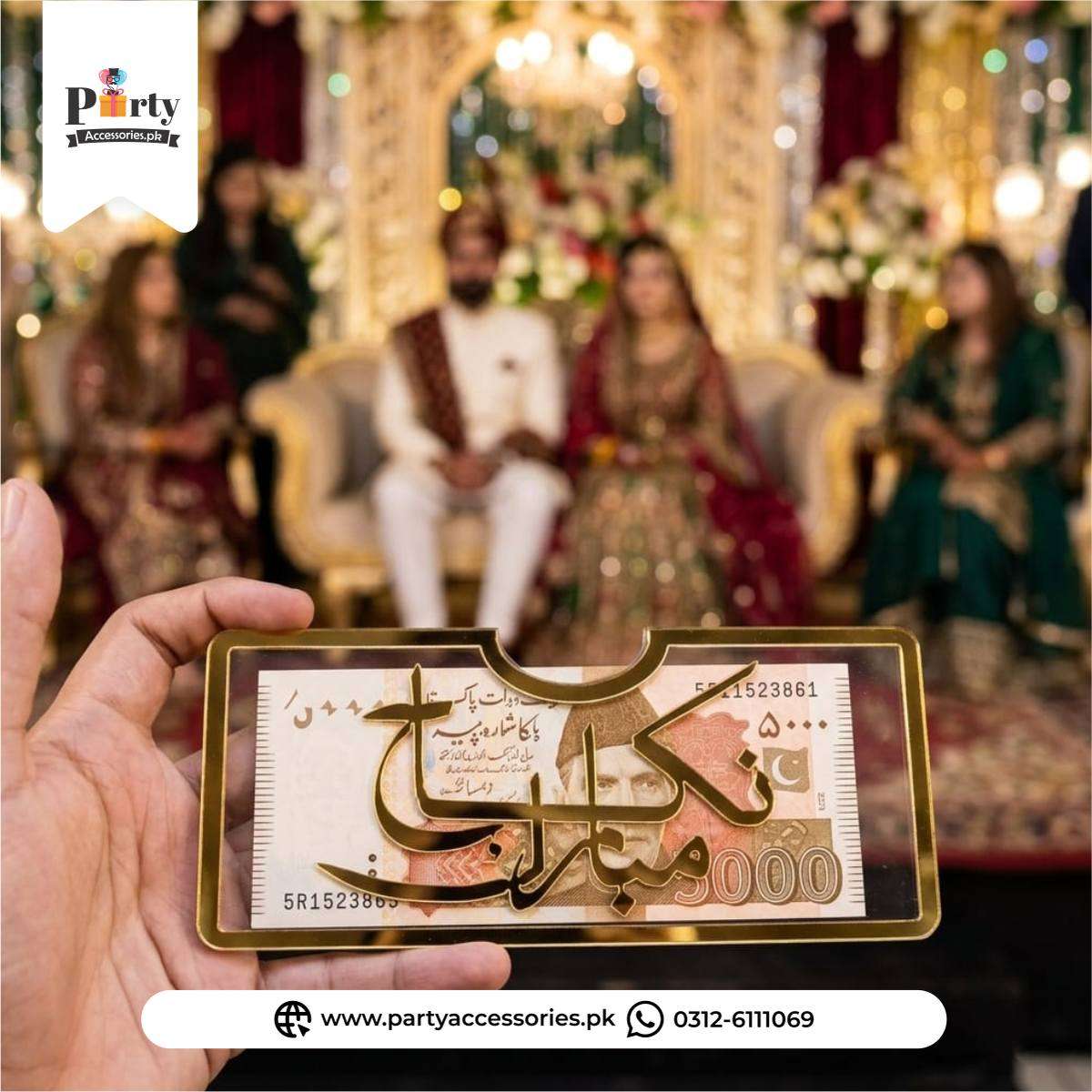Nikkah Mubarak Acrylic Money Envelope