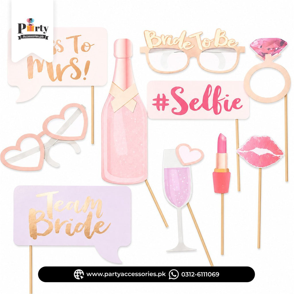 Bride-to-Be Photo Props Set – Bridal Shower & Bachelorette Party Selfie Props