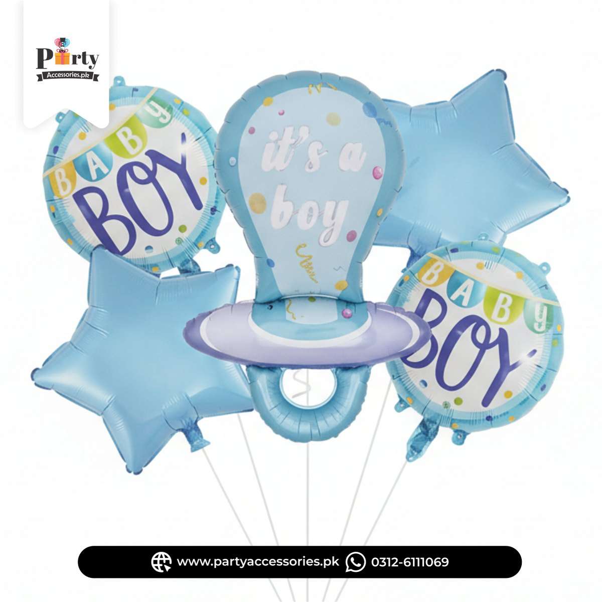 its a Boy exclusive foil balloons set of 5 pcs for room decoration