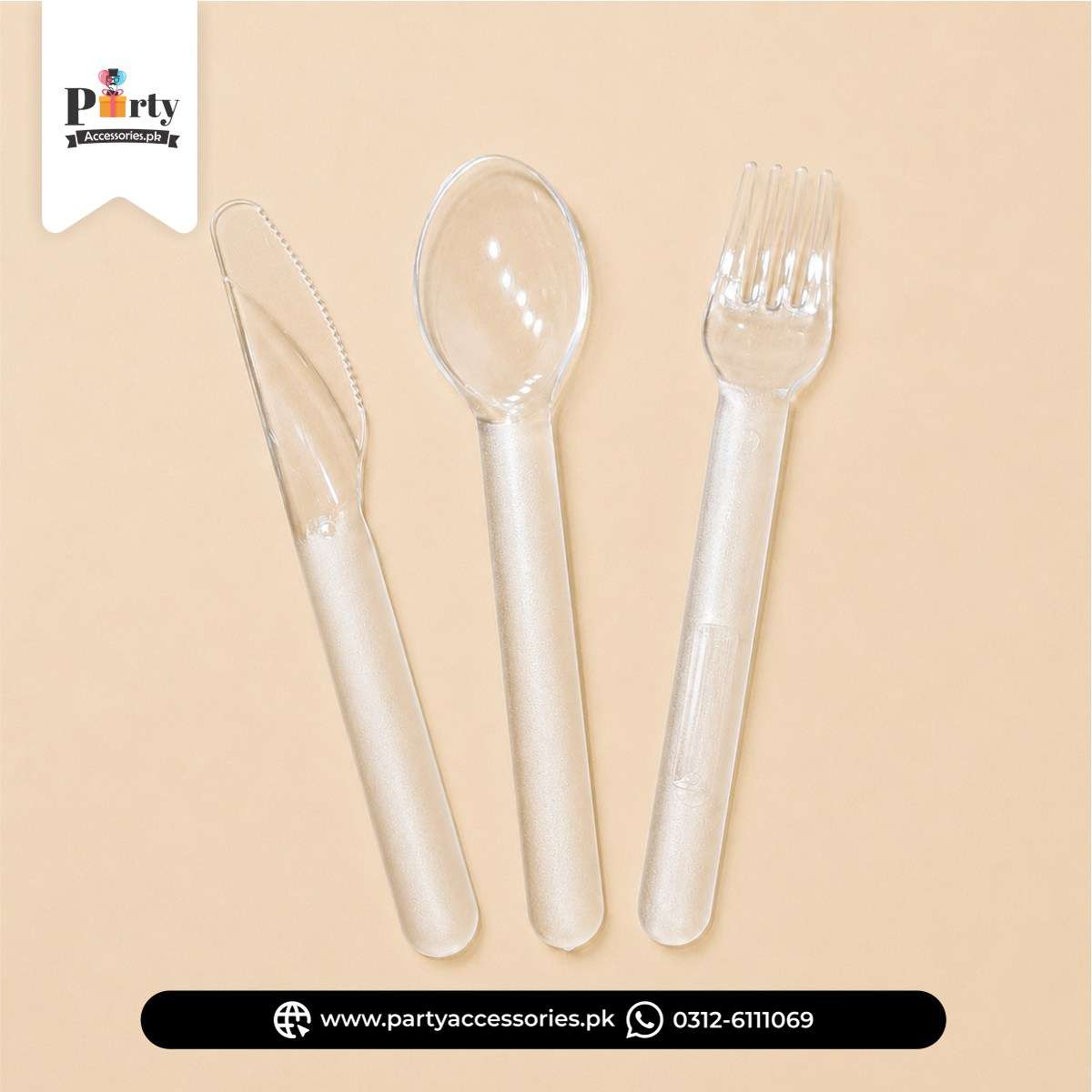 Disposable Transparent Plastic Cutlery Set for Tableware