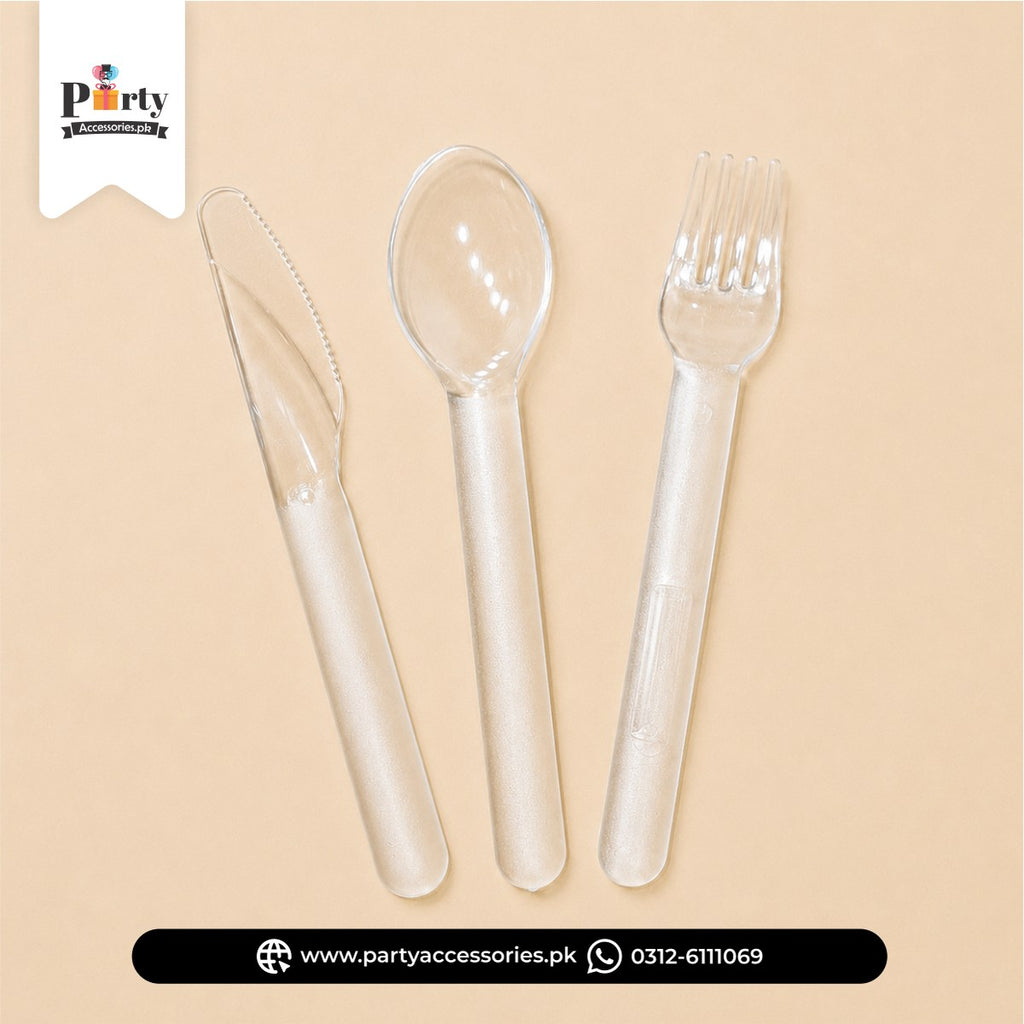 Disposable Transparent Plastic Cutlery Set for Tableware