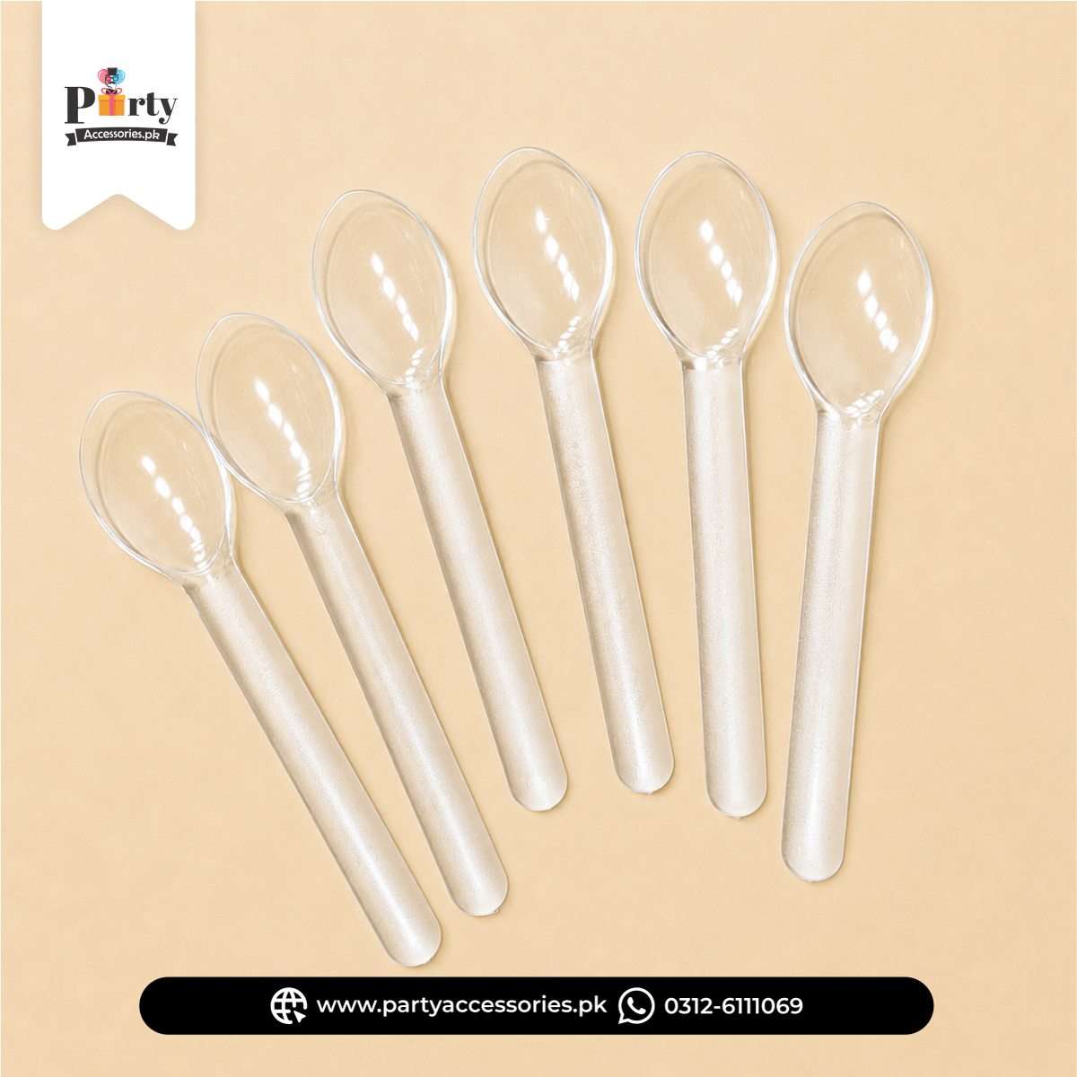 Disposable plastic spoon for party tableware