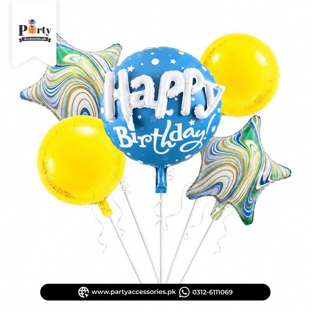 Happy Birthday Foil Balloons Set – Party Decoration Balloons