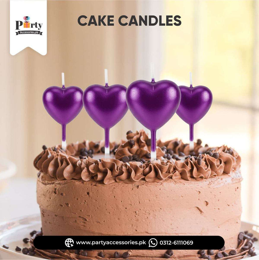Heart Candles in Pink Color 