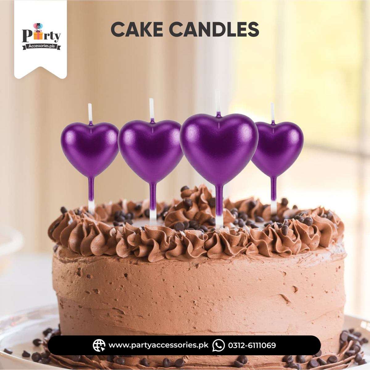 Heart Candles in Pink Color 