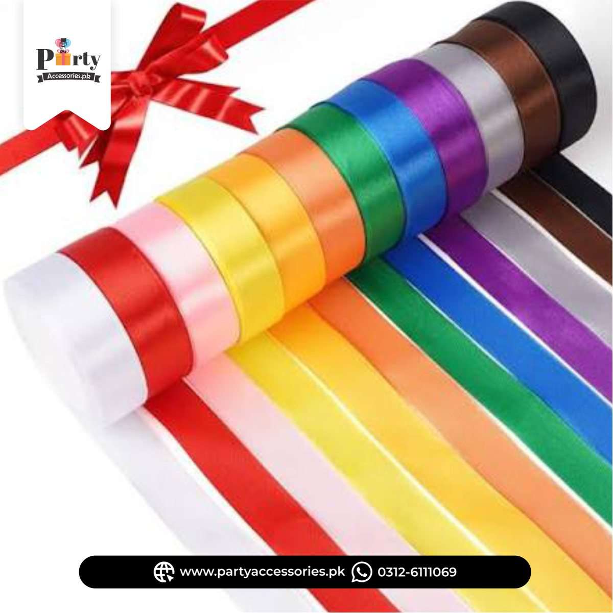 1" (1 Inch) Satin Ribbon Roll for Birthdays, Event & Gift Decoration