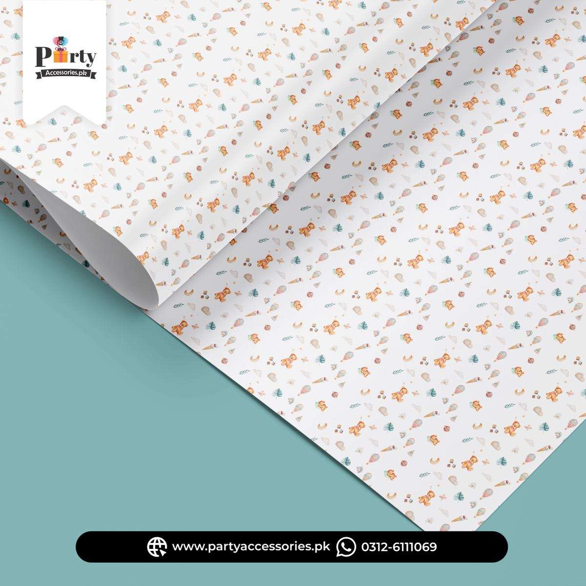 Gift wrapping sheets for Hot Air Balloon theme birthday party