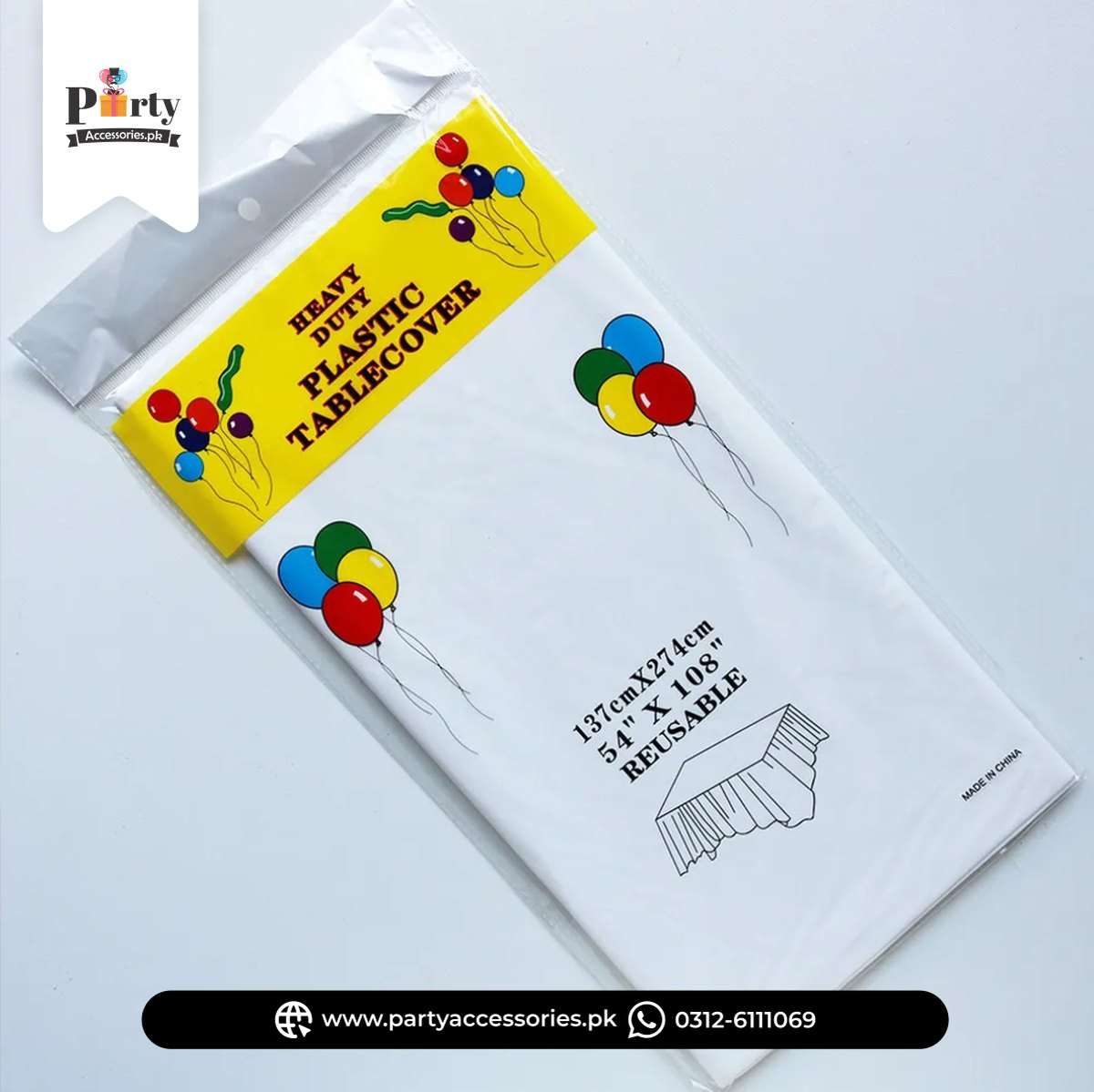 Plastic Table Cover – Decorative Party Table Sheet