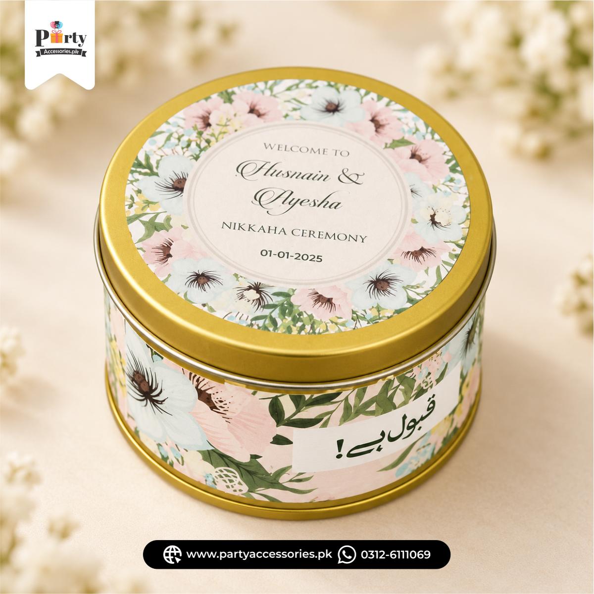 Customized Nikkah Ceremony Tin Box