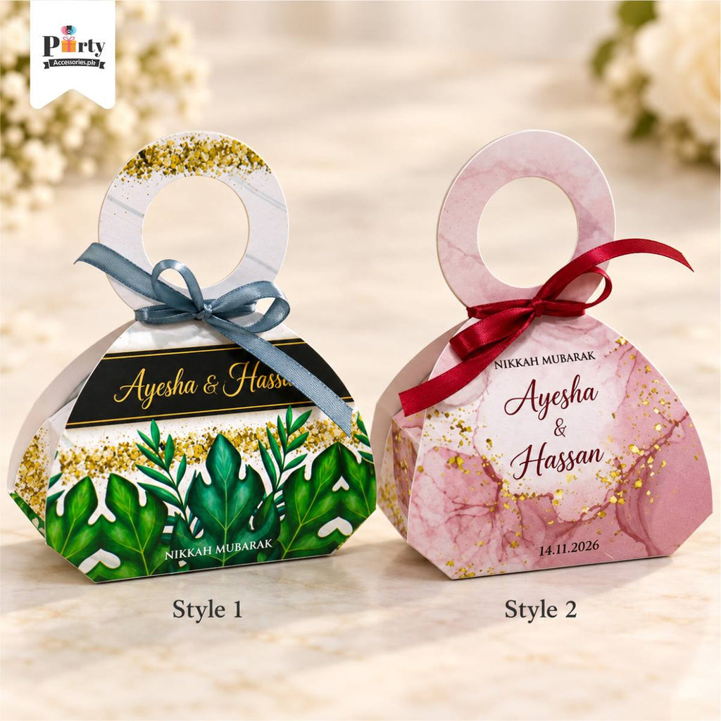 Bid Boxes for wedding favors | Customized bidh distribution box in new style 