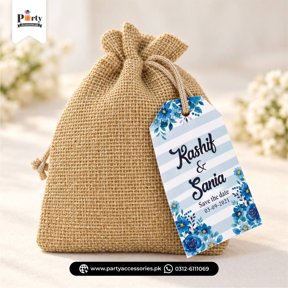 wedding jute pouches 