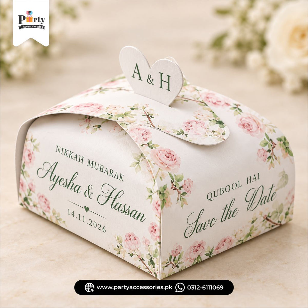 Nikkah Bid Boxes | Personalized bidh boxes | popup heart style
