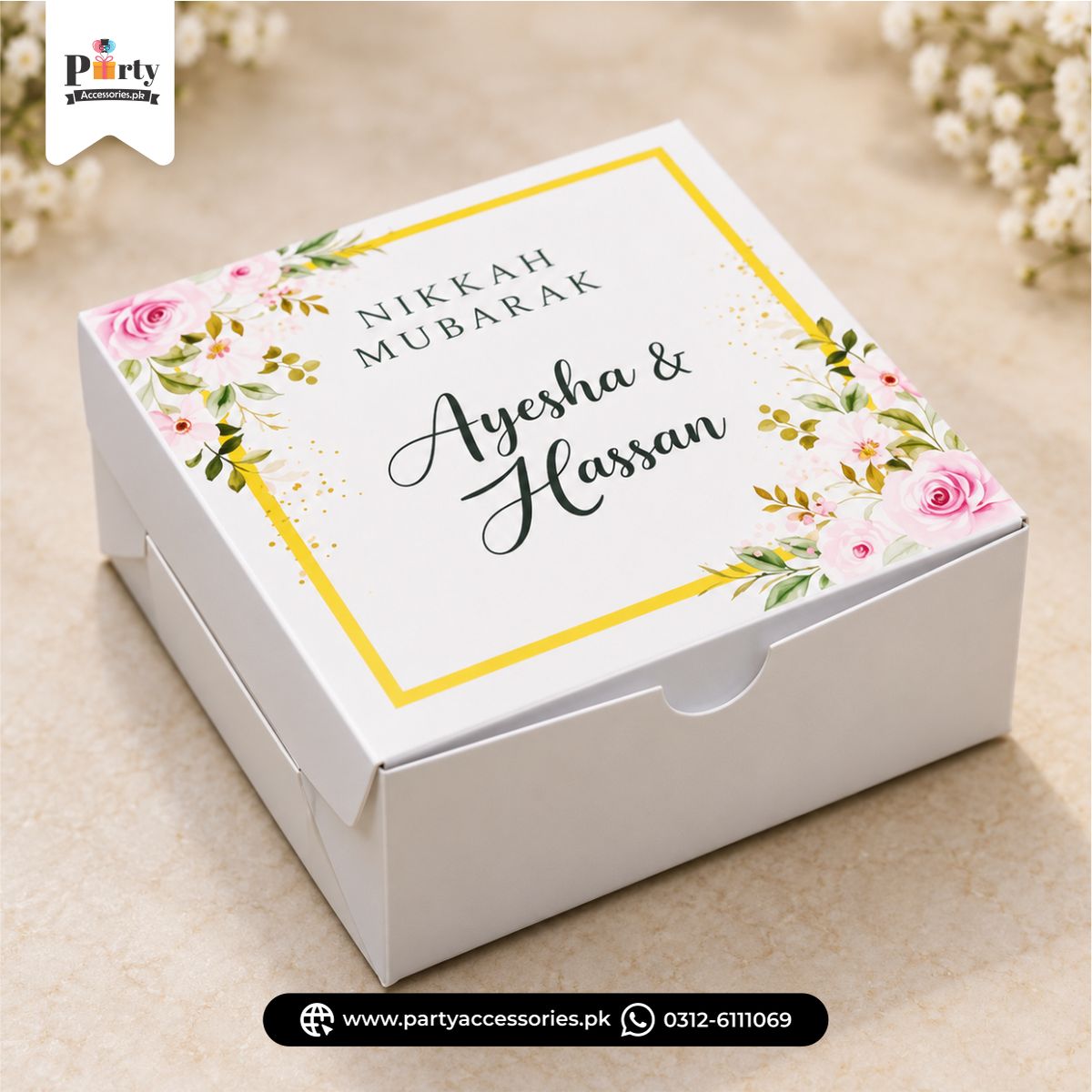 Bidh boxes | wedding favors 4x4 methai boxes | Pack of 12