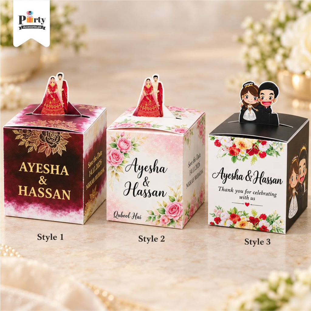 bid boxes for wedding favors