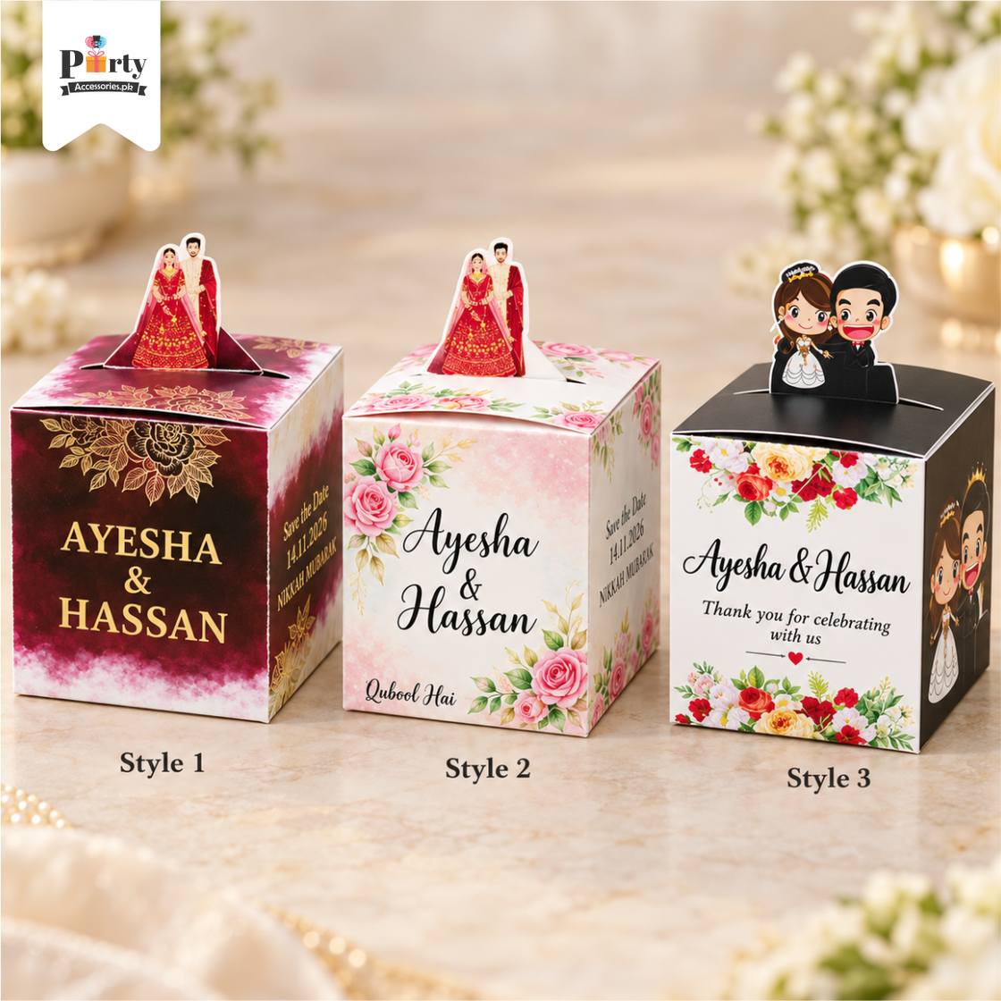 bid boxes for wedding favors