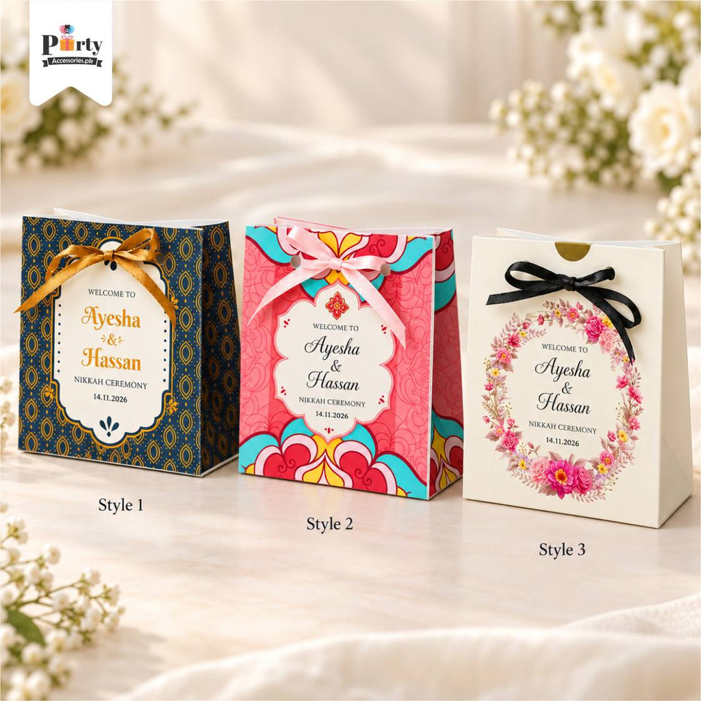  bid pouch boxes wedding favor ideas in pakistan