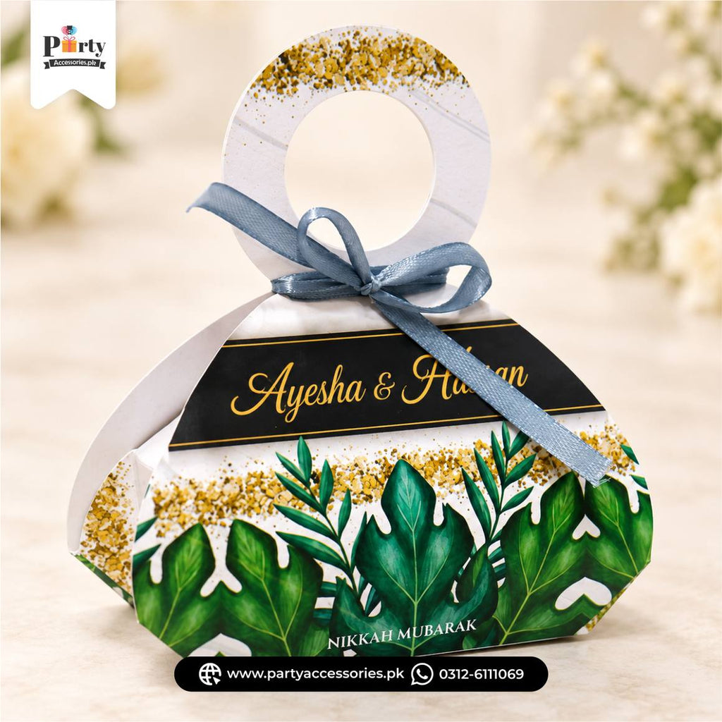 Customized Bid Boxes for wedding favors