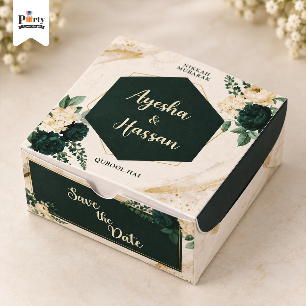 Bidh boxes | wedding favors 4x4 methai boxes | Pack of 12