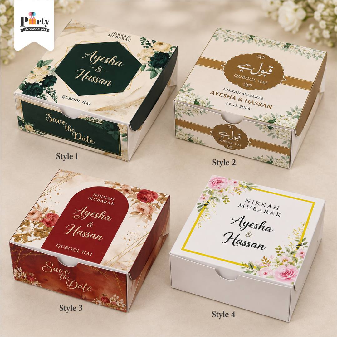 Bidh boxes | wedding favors 4x4 methai boxes | Pack of 12